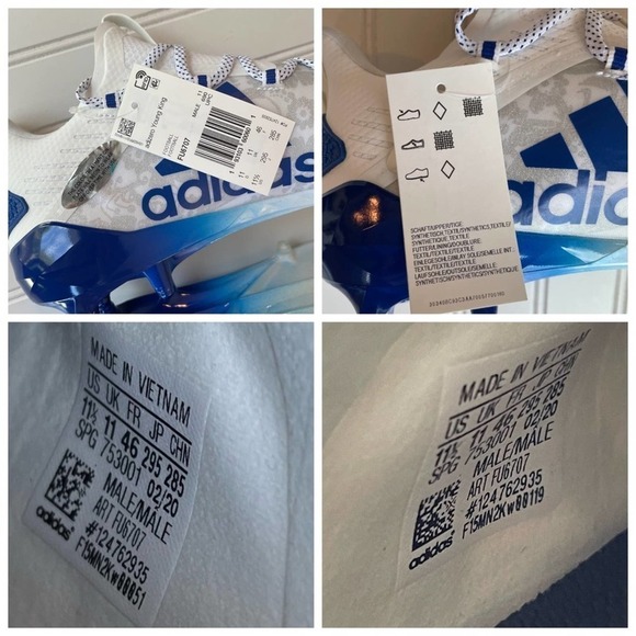 Adidas Adizero Reign Young King Football Cleat Blue Floral size 11.5 #FU6707 - Picture 6 of 14